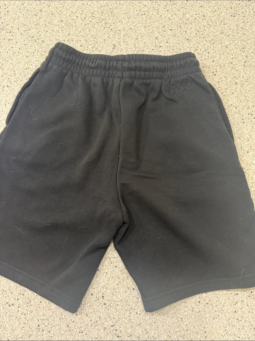 Jordan Black Athletic Fleece Shorts with White Jumpman - Boys Large